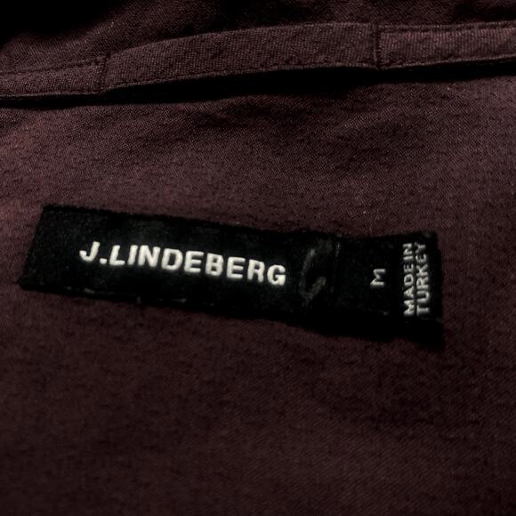 J Lindeberg 1/2 Zip David Crepe Moline Pullover Golf Shirt Maroon Red Medium - Picture 6 of 7